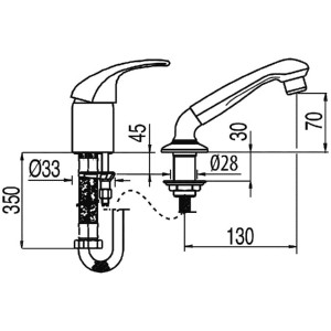 Grifo monomando para lavacabezas de peluquería 2