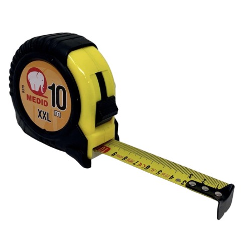 Flexómetro XXL con funda de goma ABS + elastollan 10 m x 25 mm