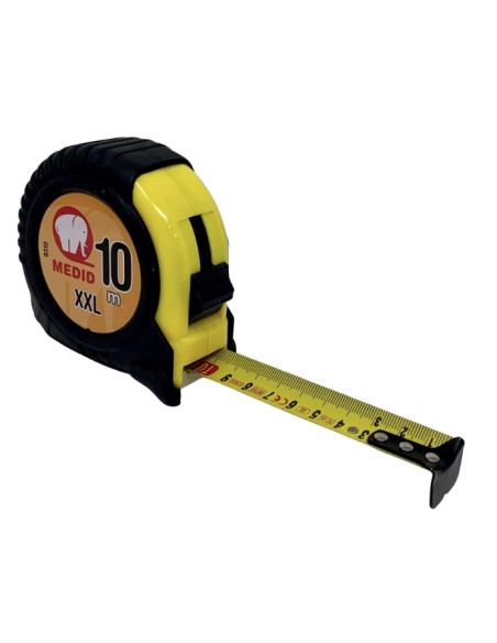 Flexómetro XXL con funda de goma ABS + elastollan 10 m x 25 mm