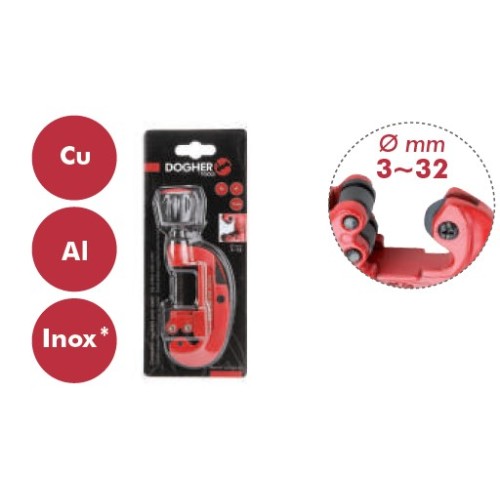 Cortatubos regulable para metal 3-32 mm