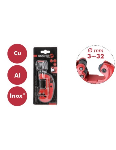 Cortatubos regulable para metal 3-32 mm
