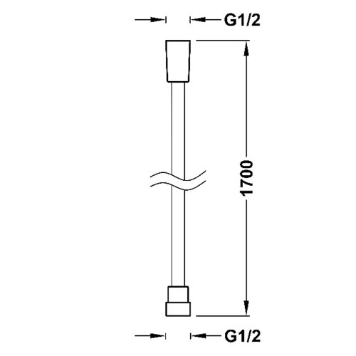 Flexo de ducha satinado acabado negro metalizado 1,70m