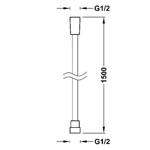 Flexo de ducha satinado acabado acero 1,50m