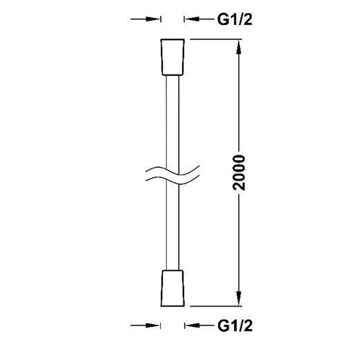 Flexo de ducha satinado acabado cromado 2m