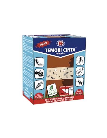Cinta adhesiva para insectos Temobi 5mx5cm
