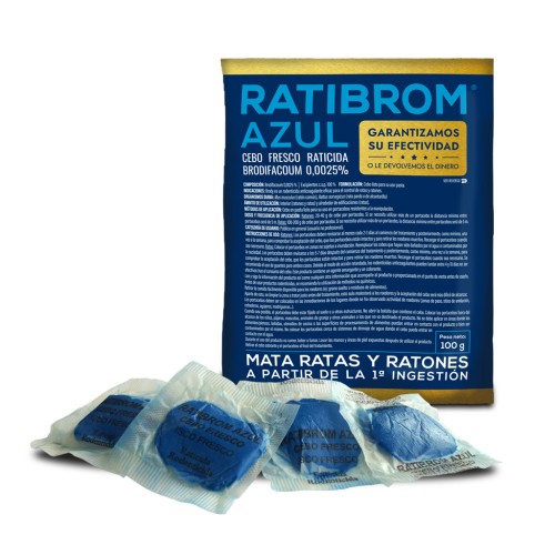 Cebo fresco raticida Ratibrom Azul 150 gr