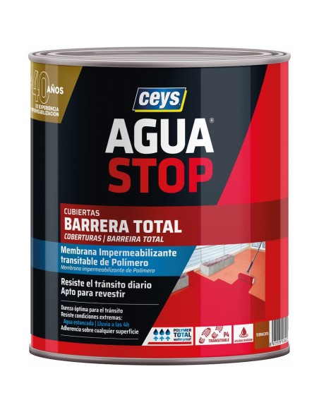 Impermeabilizante AguaStop barrera total rojo 1kg