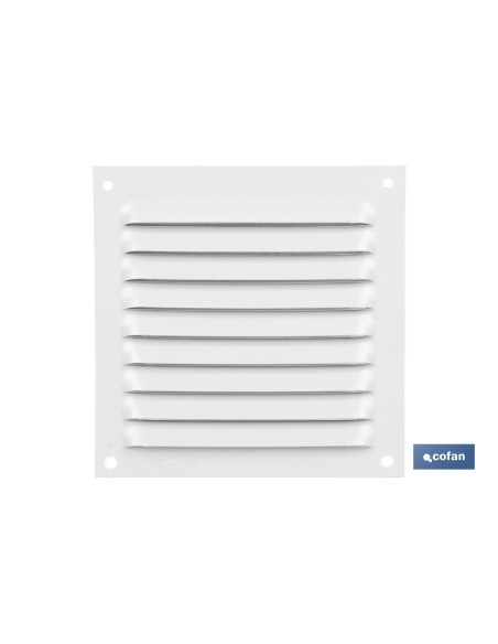Rejilla de ventilación aluminio blanco 150x150mm
