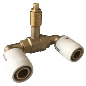 Válvula esfera empotrar doble con casquillo PushFIT Ø16 mm