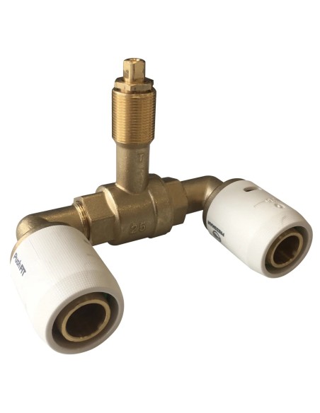 Válvula esfera empotrar doble con casquillo PushFIT Ø16 mm