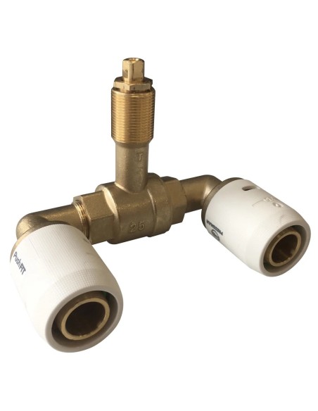 Válvula esfera empotrar doble con casquillo PushFIT Ø25 mm