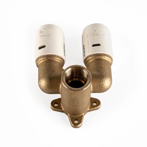 Codo placa doble H 20 mm x 1/2" PushFIT