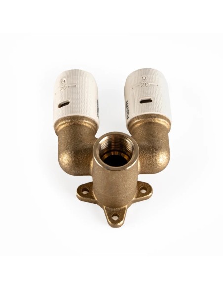 Codo placa doble H 20 mm x 1/2" PushFIT