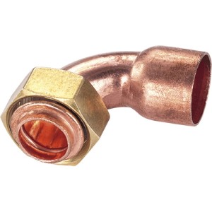 Racor loco curvo con cuello 16 mm x 1/2"