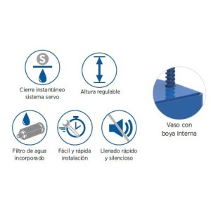 Mecanismo completo para cisterna alta de Idrospania - Inhogar
