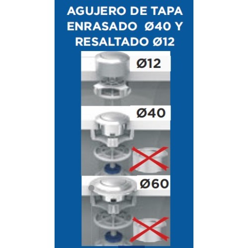 Adaptador cromado pulsadores para orificios ø60 mm