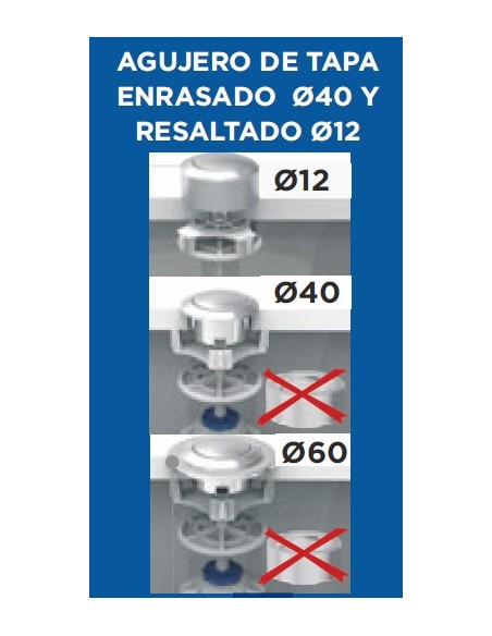 Adaptador cromado pulsadores para orificios ø60 mm