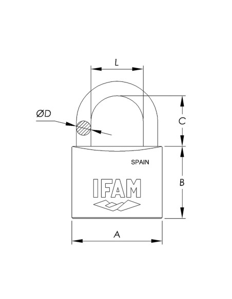 Candado arco normal K20 (pack 3 un.)