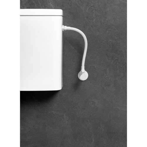 Latiguillo TAQ PREMIUM trenzado blanco racorería blanco mate HH 3/8" 40 cm