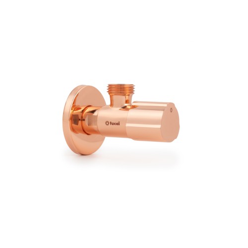 Válvula de escuadra C850 PREMIUM oro rosa macho-macho 1/2" x 3/8"