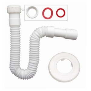 Tubo flexible blanco 1" 1/2 ø32-40mm con reductor 1" 1/4
