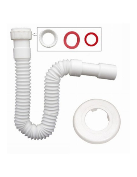 Tubo flexible blanco 1" 1/2 ø32-40mm con reductor 1" 1/4