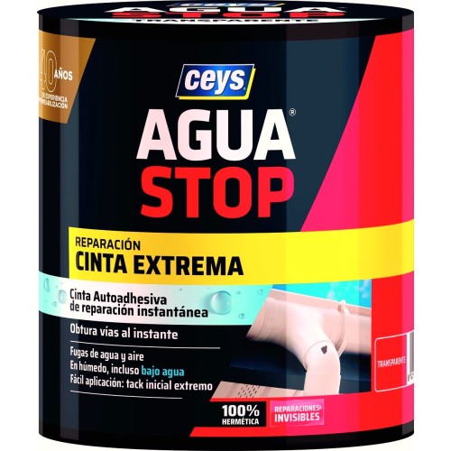 Cinta Extrema impermeable AguaStop transparente 10cmx1,5m