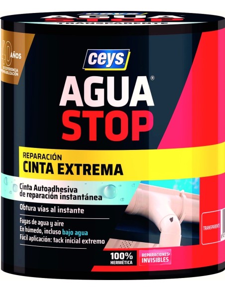 Cinta Extrema impermeable AguaStop transparente 10cmx1,5m