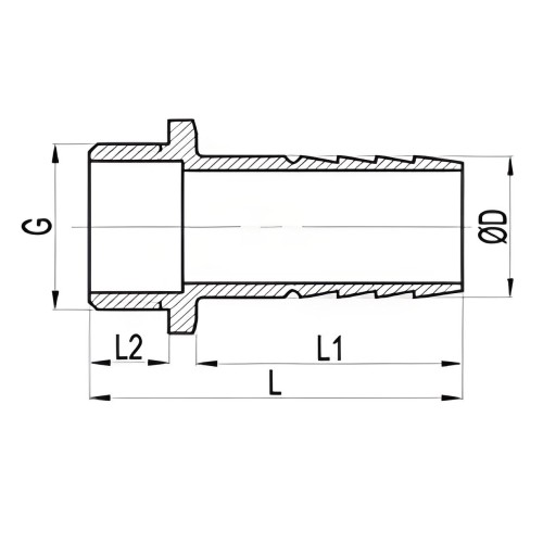 Entronque manguera de latón M 1/2"x16mm