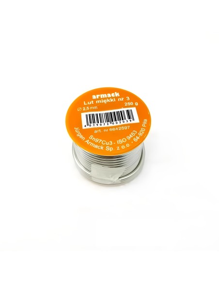 Soldadura estaño-cobre 3% 2,5mm 250gr