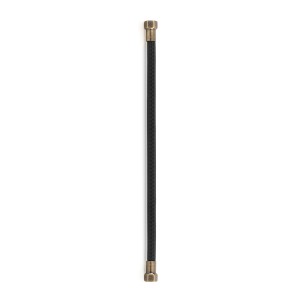 Latiguillo TAQ PREMIUM trenzado negro racorería bronce envejecido HH 3/8" 30 cm