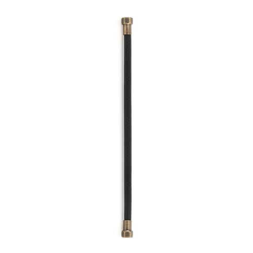 Latiguillo TAQ PREMIUM trenzado negro racorería bronce envejecido HH 3/8" 30 cm