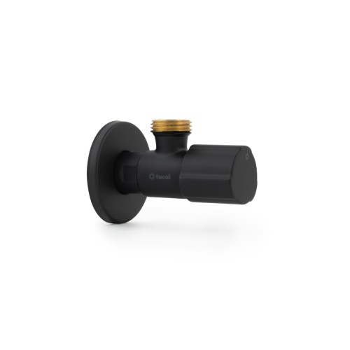 Válvula de escuadra C850 PREMIUM negro mate macho-macho 1/2" x 1/2"