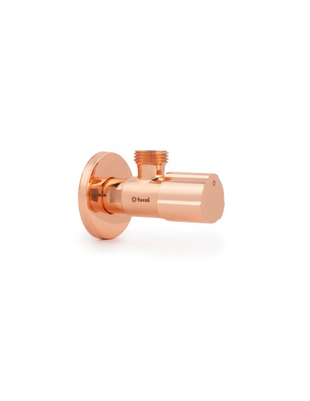 Válvula de escuadra C850 PREMIUM oro rosa macho-macho 1/2" x 1/2"