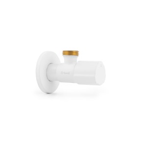 Válvula de escuadra C850 PREMIUM blanco mate macho-macho 1/2" x 1/2"
