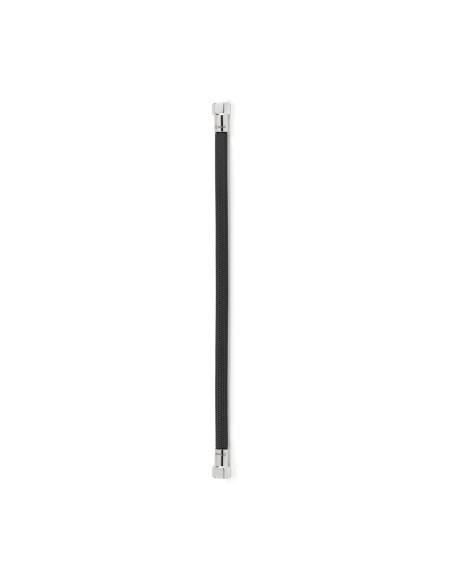 Latiguillo TAQ PREMIUM trenzado negro racorería cromada HH 3/8" 30 cm