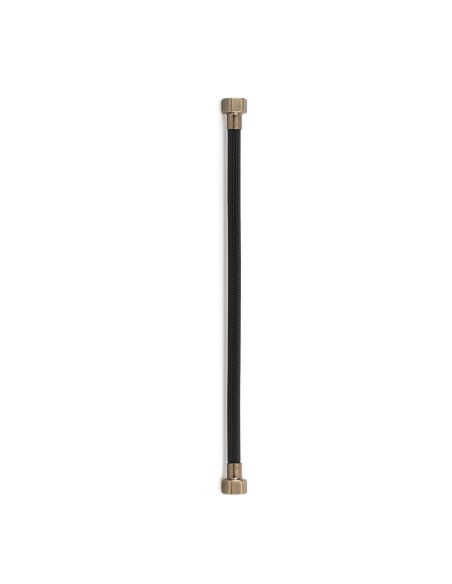 Latiguillo TAQ PREMIUM trenzado negro racorería bronce envejecido HH 1/2" 40 cm
