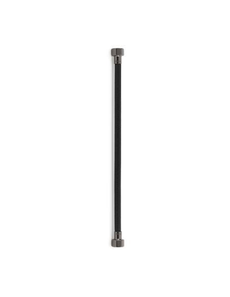 Latiguillo TAQ PREMIUM trenzado negro racorería acero negro HH 1/2" 40 cm