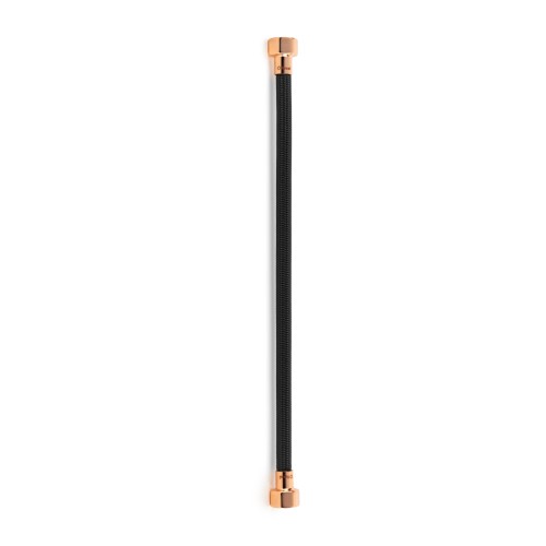 Latiguillo TAQ PREMIUM trenzado negro racorería oro rosa HH 1/2" 40 cm