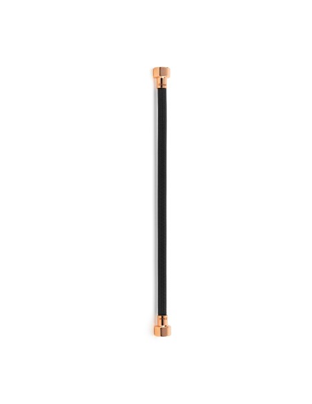 Latiguillo TAQ PREMIUM trenzado negro racorería oro rosa HH 1/2" 40 cm