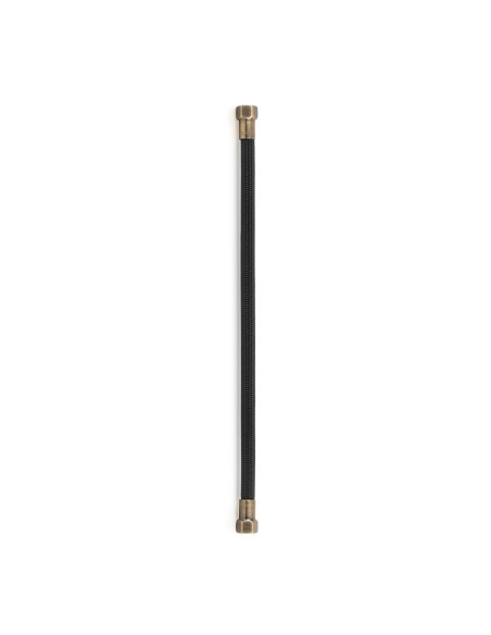 Latiguillo TAQ PREMIUM trenzado negro racorería bronce envejecido HH 3/8" 40 cm