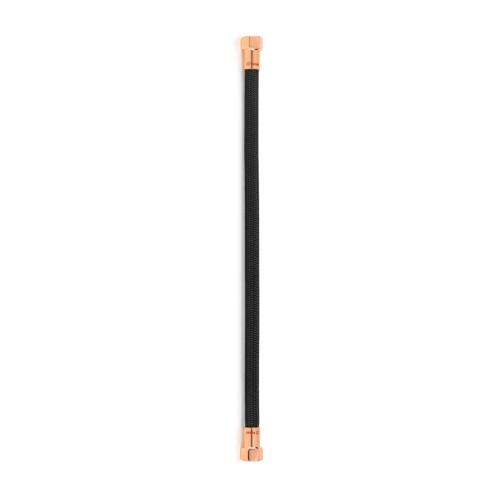 Latiguillo TAQ PREMIUM trenzado negro racorería oro rosa HH 3/8" 50 cm