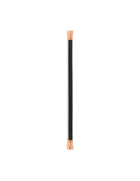Latiguillo TAQ PREMIUM trenzado negro racorería oro rosa HH 3/8" 50 cm