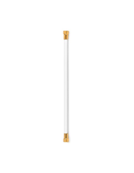 Latiguillo TAQ PREMIUM trenzado blanco racorería oro HH 3/8" 40 cm