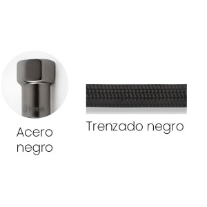 Latiguillo TAQ PREMIUM trenzado negro racorería acero negro HH 1/2" 40 cm 2