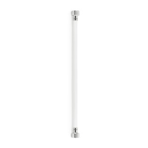 Latiguillo TAQ PREMIUM trenzado blanco racorería cromada HH 1/2" 40 cm
