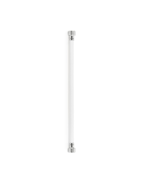 Latiguillo TAQ PREMIUM trenzado blanco racorería cromada HH 1/2" 40 cm