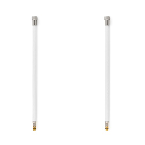 Latiguillos para grifo TAQ PREMIUM trenzado blanco racorería acero H3/8"-M10x1 40 cm (PACK 2 ud.)