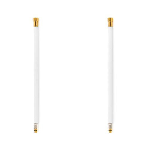 Latiguillos para grifo TAQ PREMIUM trenzado blanco racorería oro H3/8"-M10x1 40 cm (PACK 2 ud.)