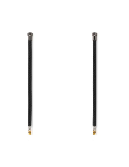 Latiguillos para grifo TAQ PREMIUM trenzado negro racorería acero negro H3/8"-M10x1 40 cm (PACK 2 ud.)